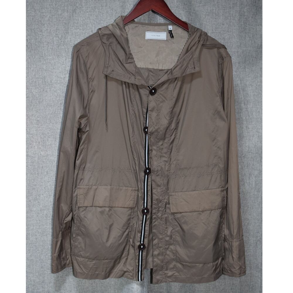 Five Four Taupe Nylon Hooded Lightweight Jacket Size M